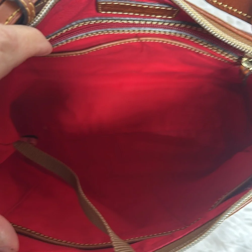 Dooney and Bourke Plaid Tartan Dome Handbag with Pebbled leather